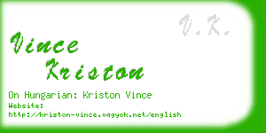 vince kriston business card